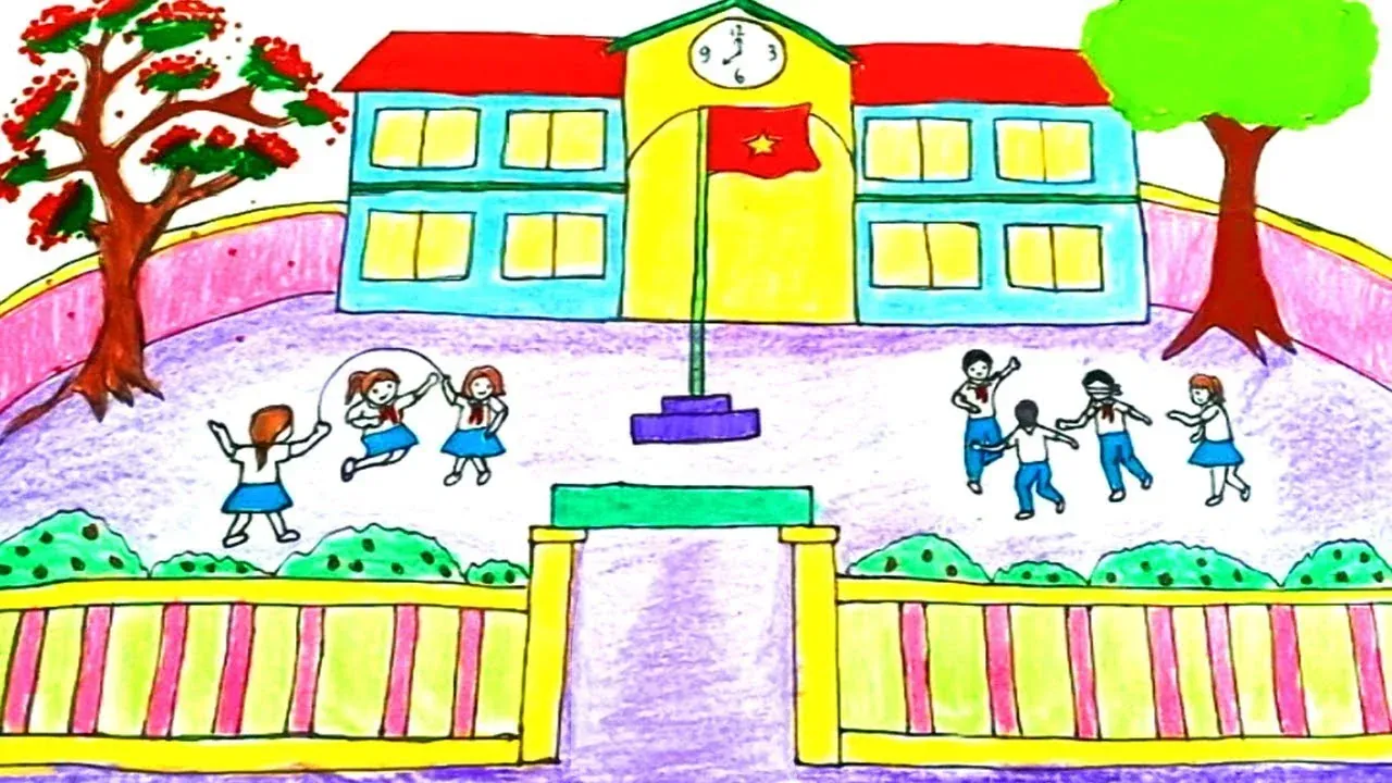 Vẽ Ngôi Trường: Tuyển Tập 100+ Hình Ảnh Đầy Cảm Hứng · ảnh 2